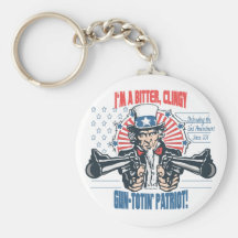Bitter, Clingy Gun-Toting Patriot Uncle Sam Gear Keychains