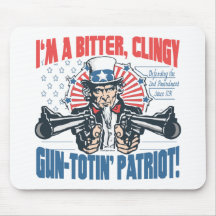 Bitter, Clingy Gun-Toting Patriot Uncle Sam Gear Mouse Pads