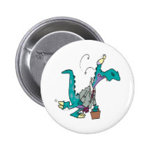 Bizosaur Going to Work Dinosaur Button