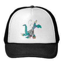 Bizosaur Going to Work Dinosaur Trucker Hats