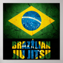 BJJ Brazilian Jiu Jitsu - Brazilian Flag Poster