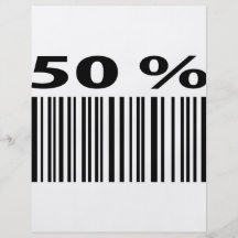 black 50 per cent barcode icon flyers