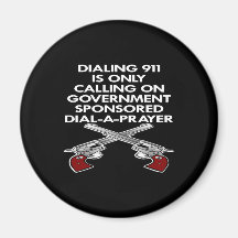 Black 911 Government Dial A Prayer Magnet