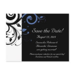 Black aand White with Periwinkle Swirl Postcard