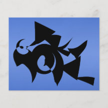 Black Abstract Design on Blue. Personalized Flyer