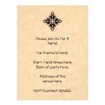 Black Abstract Design on Parchment Effect Pattern Custom Announcement