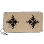 Black Abstract Design on Parchment Effect Pattern Portable Speaker