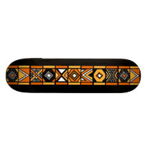 Black African art pattern skateboard