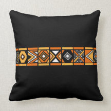 Black African pattern pillow