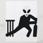 black alien cricket icon personalized flyer