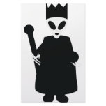 black alien king icon custom stationery