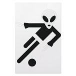 black alien soccer icon custom stationery