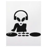 black alien turn tables dj icon letterhead