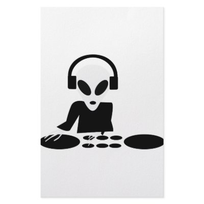 black alien turn tables dj icon custom stationery by TomaniacLines
