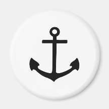 Black Anchor Fridge Magnet