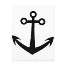 black anchor icon post card