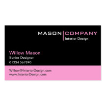 Black and Baby Pink Corporate Business Card