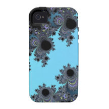 Black and Blue Asymetric Fractal Case-Mate iPhone 4 Case