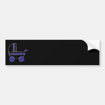 Black and Blue Baby Stroller. Bumper Stickers