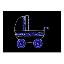 Black and Blue Baby Stroller. Business Card Template