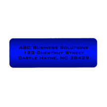 Black and Blue Business Return Address Sticker Custom Return Address Label