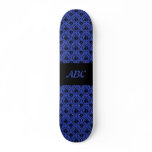 Black and Blue Damask Design Pattern. Skateboards