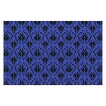 Black and Blue Damask Design Pattern. Stationery Design