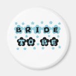 Black and Blue Flowers Bride to Be Refrigerator Magnet