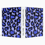 Black and Blue Leopard Print Pattern. Binders