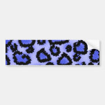 Black and Blue Leopard Print Pattern. Bumper Sticker