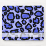 Black and Blue Leopard Print Pattern. Mouse Pads