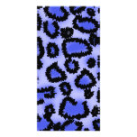 Black and Blue Leopard Print Pattern. Photo Card Template