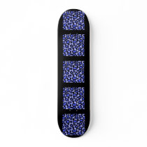 Black and Blue Leopard Print Pattern. Skate Board