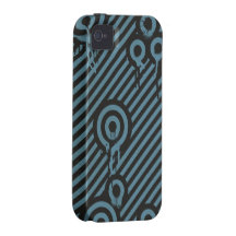 Black and Blue Paint Splash Grunge Circles iPhone 4/4S Covers