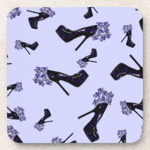 Black and Blue Stilettos Drink Coaster