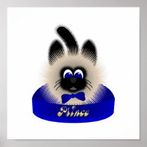 Black And Brown Cat With Dark Blue Tie In A Bed