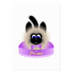 Black And Brown Cat With Pale Purple Tie In A Bed