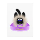 Black And Brown Cat With Pale Purple Tie In A Bed