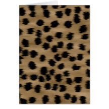 Black and Brown Cheetah Print Pattern. Greeting Card