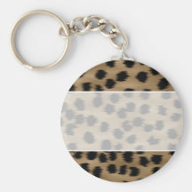 Black and Brown Cheetah Print Pattern. Keychains