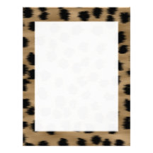 Black and Brown Cheetah Print Pattern. Customized Letterhead
