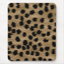 Black and Brown Cheetah Print Pattern. Mouse Pad