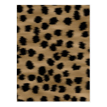 Black and Brown Cheetah Print Pattern. Postcards