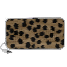 Black and Brown Cheetah Print Pattern. iPod Speakers