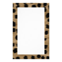 Black and Brown Cheetah Print Pattern. Stationery Design