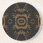 Black and Brown Floral Pattern Design. Coaster