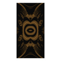 Black and Brown Floral Pattern Design. Custom Photo Card