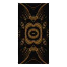 Black and Brown Floral Pattern Design. Custom Photo Card