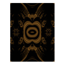 Black and Brown Floral Pattern Design. Post Card
