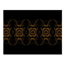 Black and Brown Floral Pattern Design. Post Card